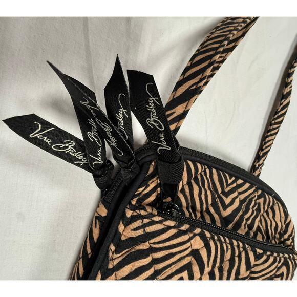 Vera Bradley Mini Hipster Crossbody Purse in Zebra Tan Black - Picture 6 of 10